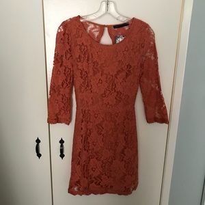 Orange lace dress